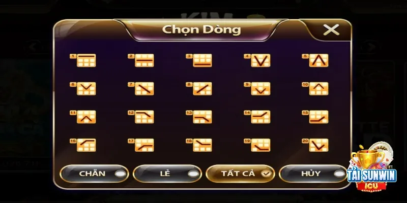 Quy định về số dòng cược trong game kim cương