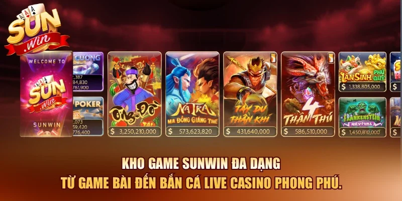 Sunwin | Link Tải Sun Win Chính Hãng Mới Nhất 2026 18 Sunwin Kho game Sunwin đa dạng từ game bài đến bắn cá live casino phong phú.